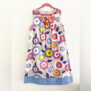 Mini Boden Floral Dress with Beading Size 11-12